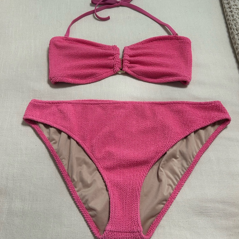 Shade & Shore Pink Textured Bikini